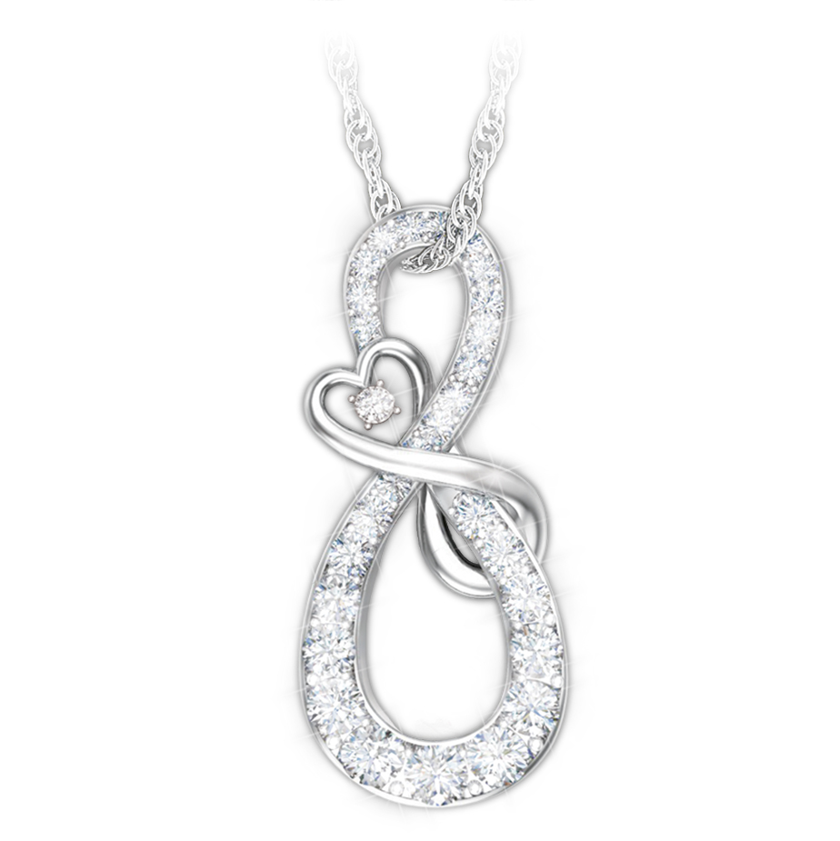 Mother and Daughter Diamond Pendant Necklace