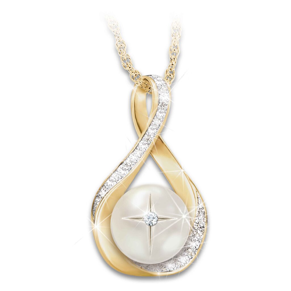 God's Pearl of Wisdom Diamond Pendant Necklace