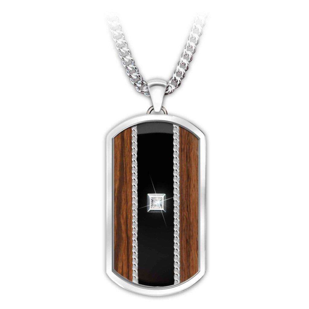 Strength of My Father Onyx and Diamond Pendant Necklace