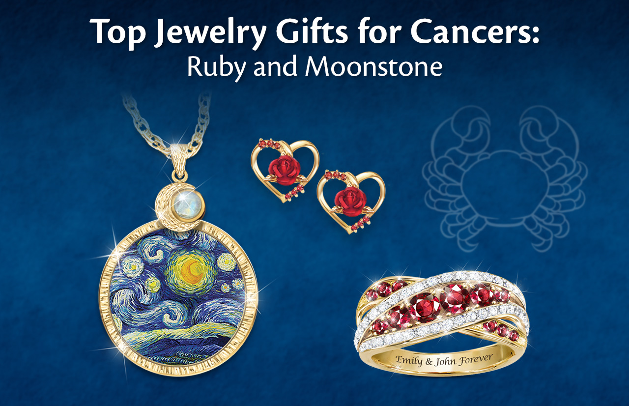 Top Jewelry Gifts for Cancers: Ruby and Moonstone