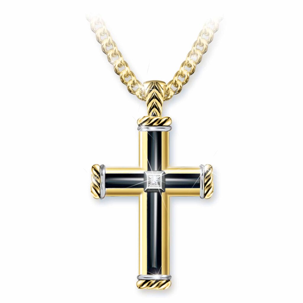 God Is My Strength Diamond Pendant Necklace 