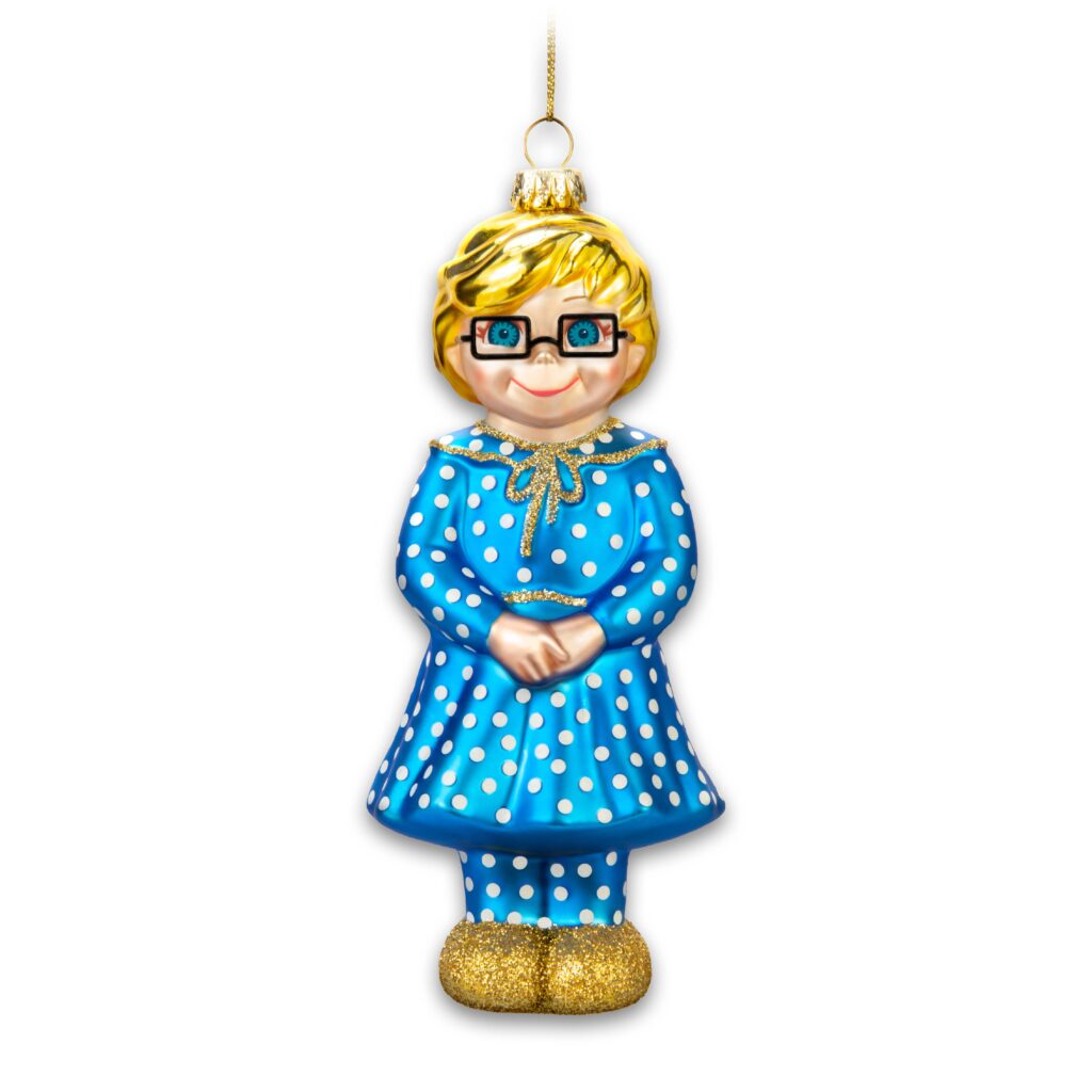 Mrs. Beasley Blown Glass Ornament