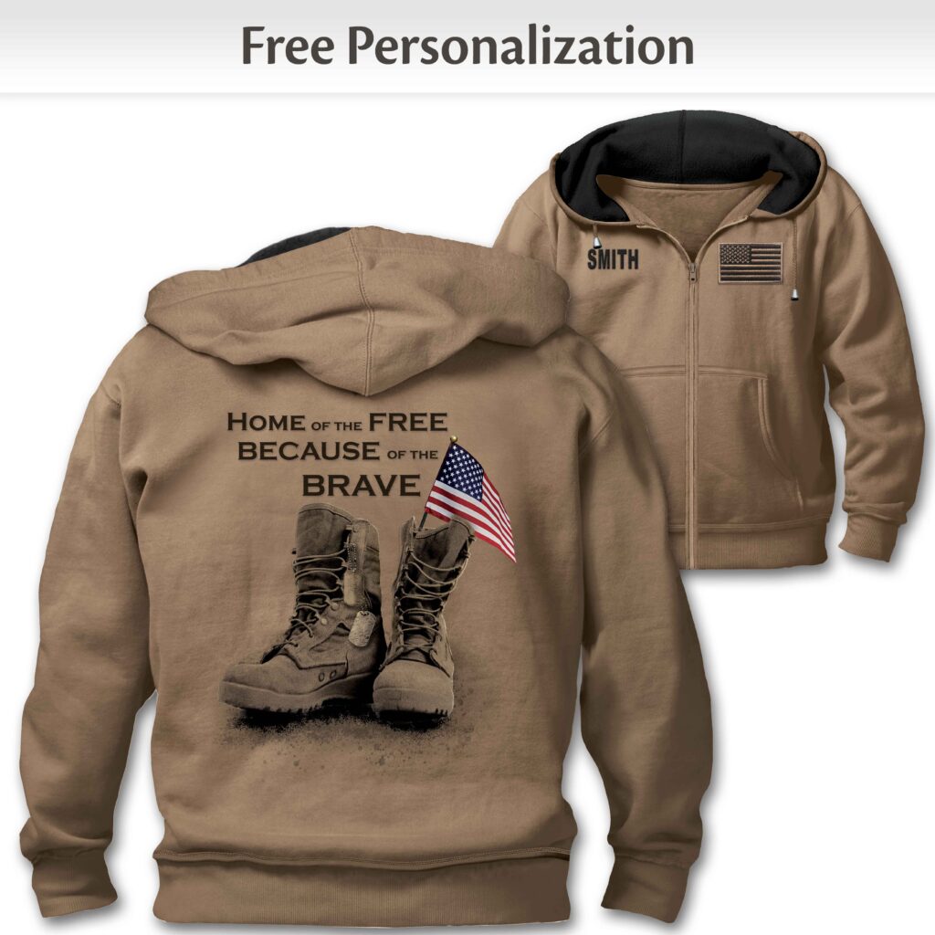 Salute to the Brave Personalized Men's Hoodie