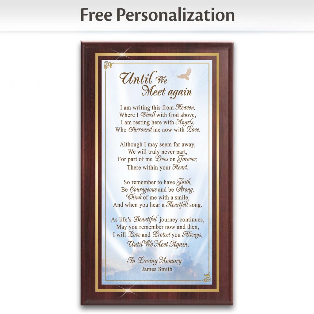 Until We Meet Again Personalized Poem Plaque