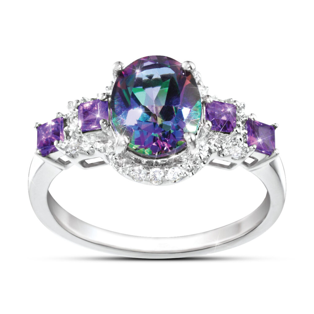 2-Carat Genuine Gemstone Alluring Beauty Mystic Topaz Ring