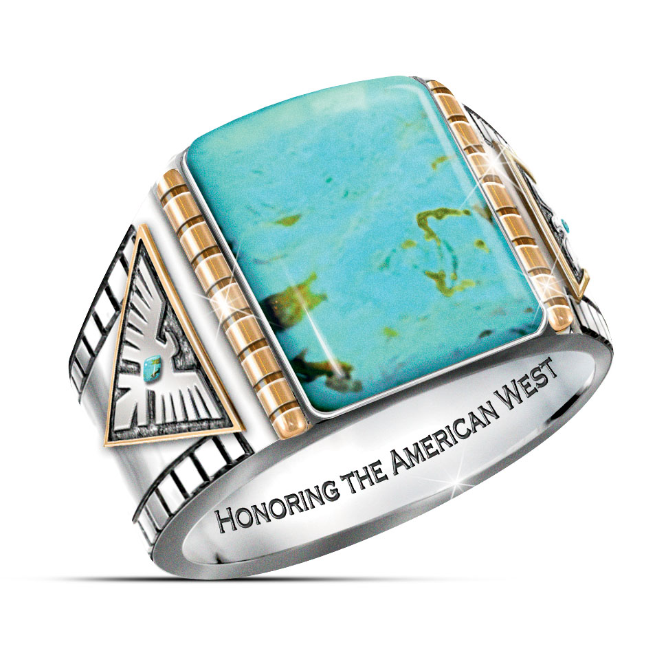 Genuine Turquoise Cabochon Power Of The West Ring