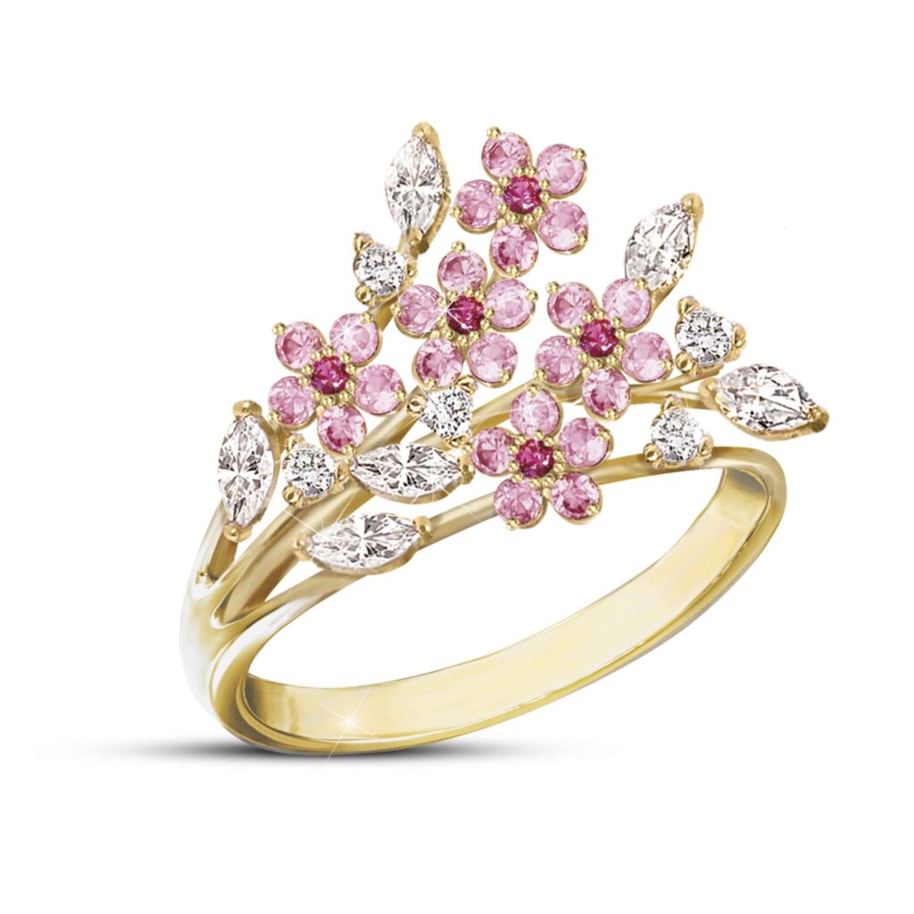 1.7-Carat Genuine Gemstone Petals In The Breeze Ring