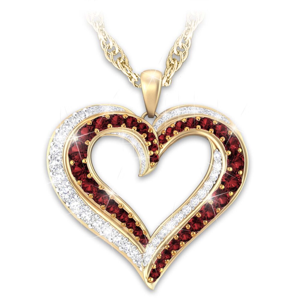 31 Garnets And 15 Diamonds Perfect Together Pendant Necklace