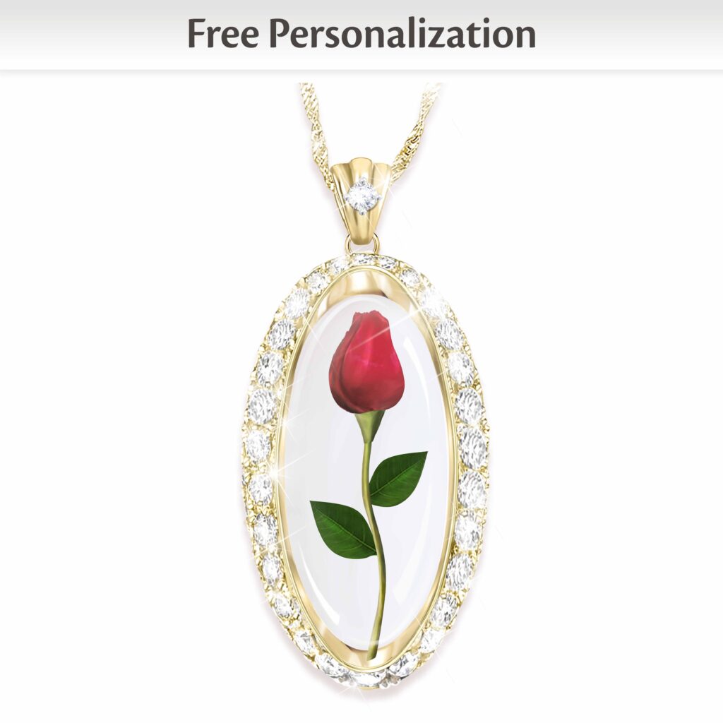 Forever Rose of Love Personalized Pendant Necklace