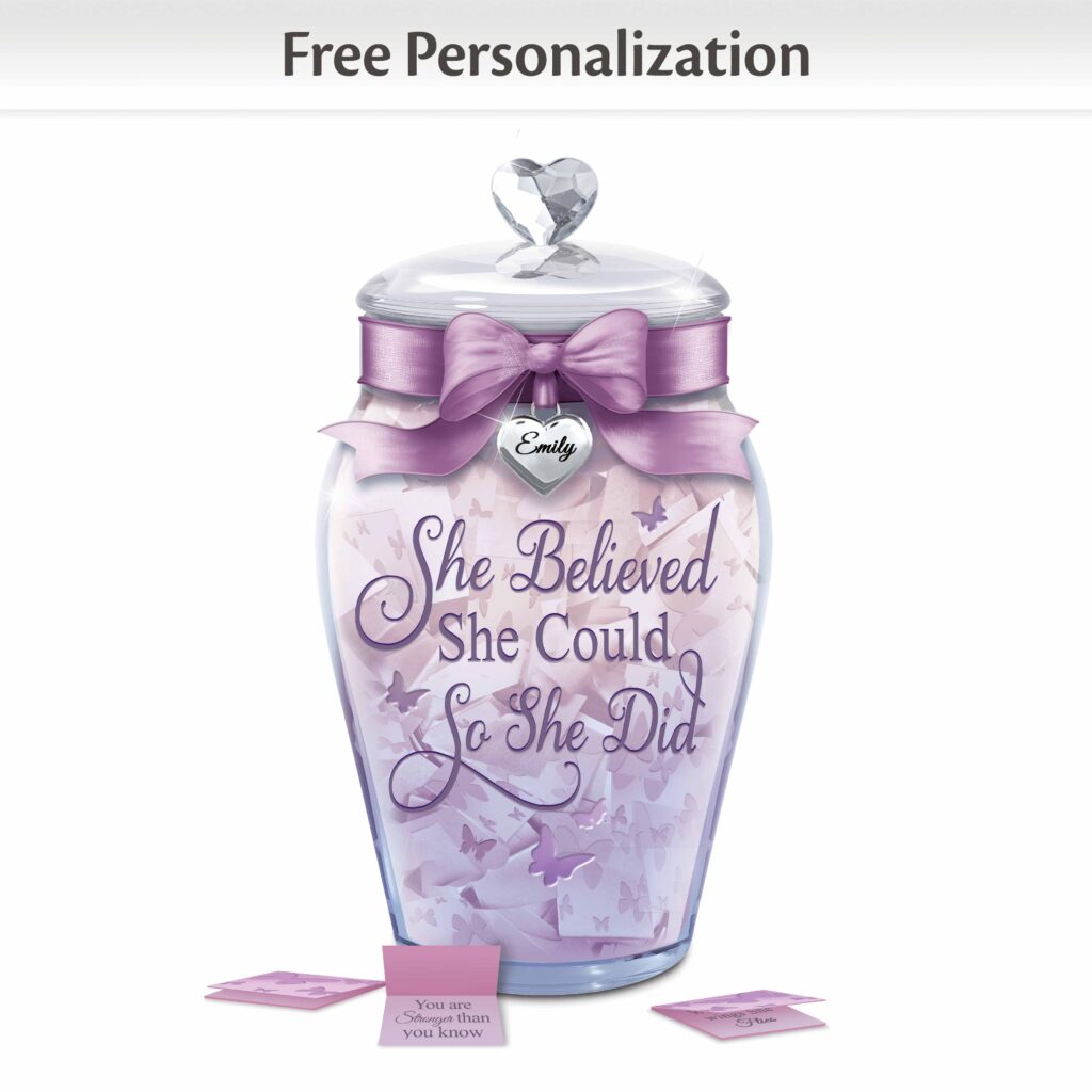 She Believed She Could, So She Did Personalized Wish Jar