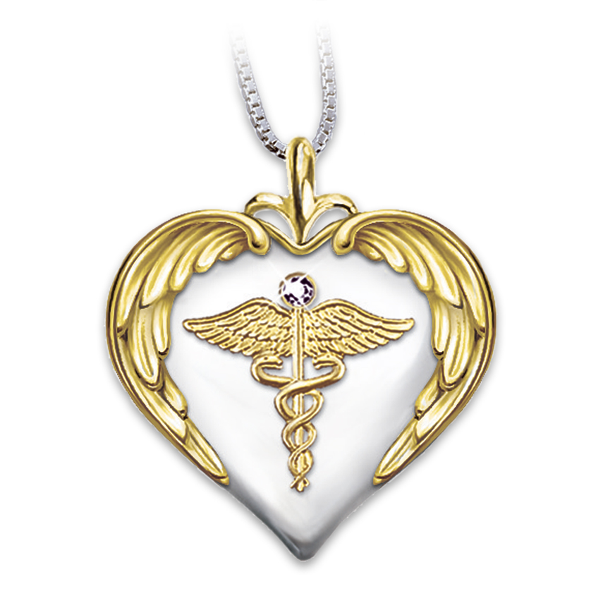 Genuine Diamond Nurse's Serenity Prayer Pendant