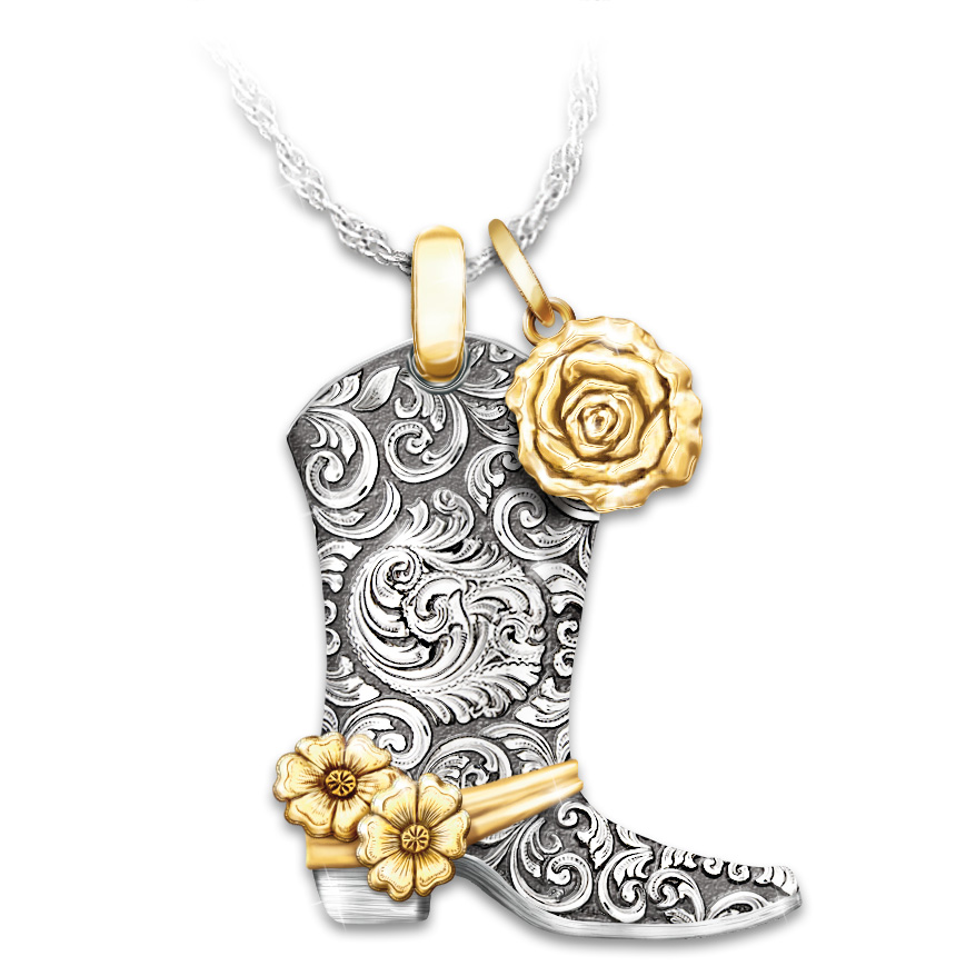 Country Rose Pendant Necklace