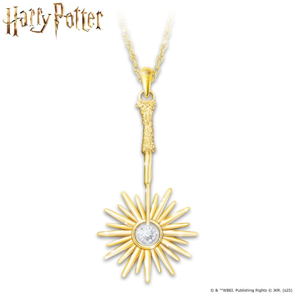 Genuine Diamond HARRY POTTER Wand Pendant Necklace