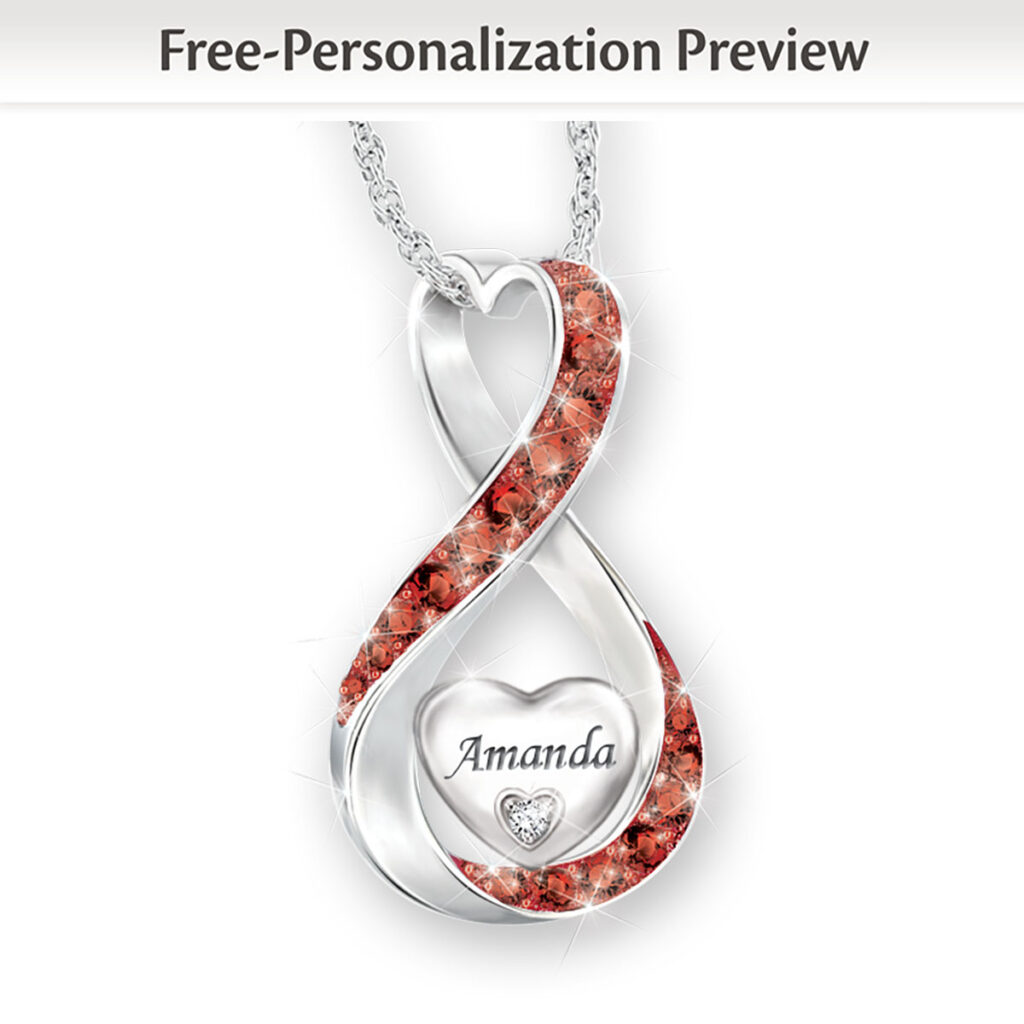 Diamond and Birthstone Daughter Personalized Pendant Necklace
