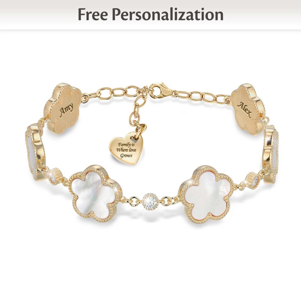 Nurturing Blossoms of Family Personalized Bracelet