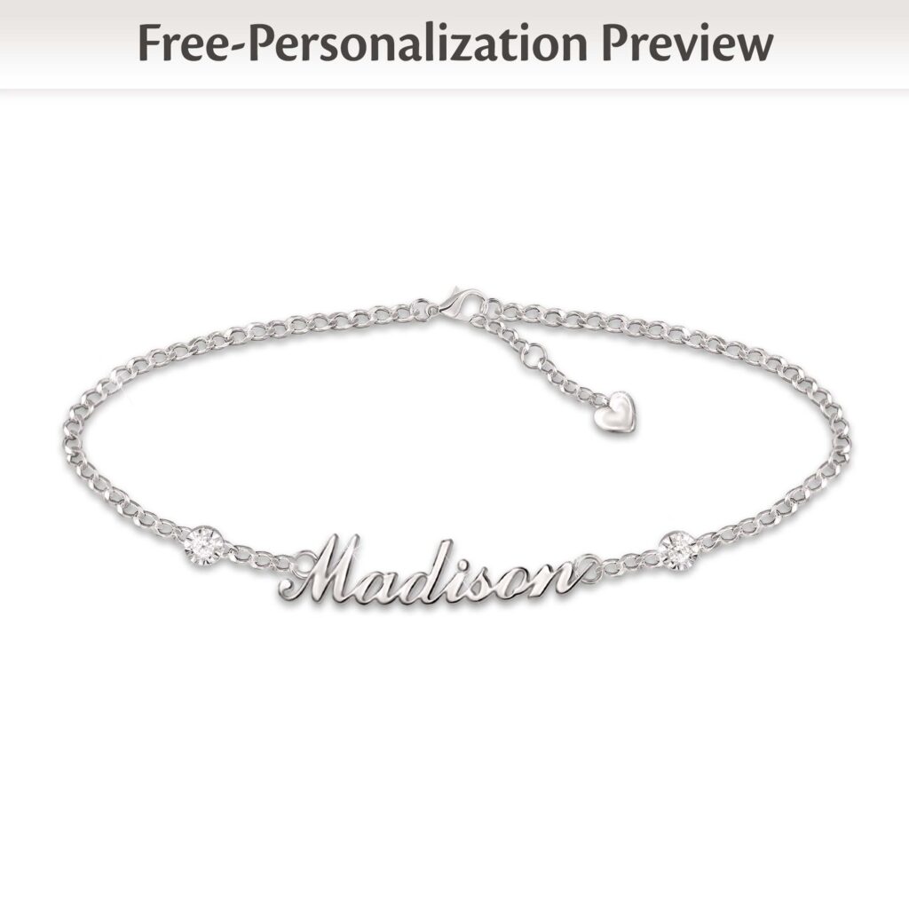 Step Out in Style Personalized Diamond Ankle Bracelet